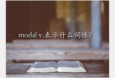 modal v.表示什么词性？